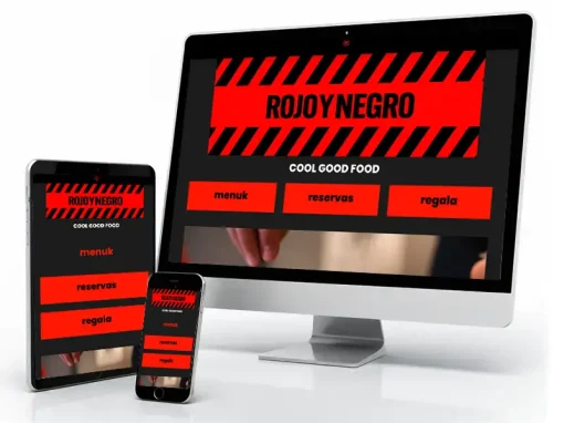 Diseño web restaurante Rojo y negro